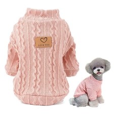 Pull en Tricot torsadé pour Petits Chiens Chats Filles garçons col Montant Ch...