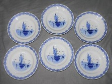 6 ASSIETTES CREUSES DEBUT XXEME FAIENCE ST AMAND LEBACQZ & BOUCHART DIAM 23.5CM