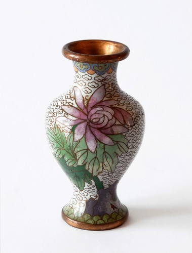 Vase ancien cloisonné métal - vase,