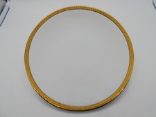 1243 ) ASSIETTE BLANCHE & OR EN PORCELAINE DE LIMOGES RAYNAUD