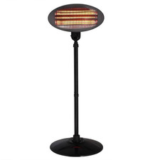 Radiateur Quartz Électrique MONZANA 2000W Terrasse IPX4 3 Niveaux Chauffage