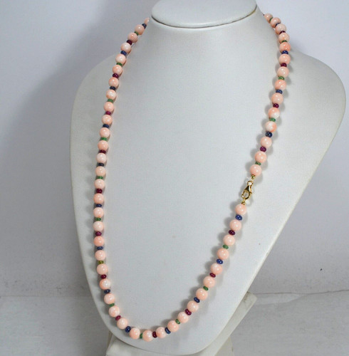 Collier corail rose fermeture - collier,