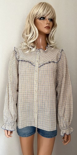 Chemise blouse beige marron