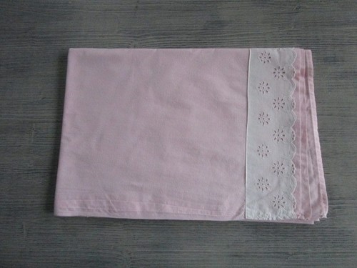 Drap enfant ancien brodé - drap,