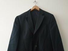 Très Belle veste CYRILLUS 100% Laine  Bleue FONCE RAYURES FINES Taille 50 