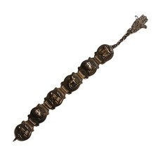 Bracelet Pharaon Réglable Pendentif Main De Fatma Métal Argenté