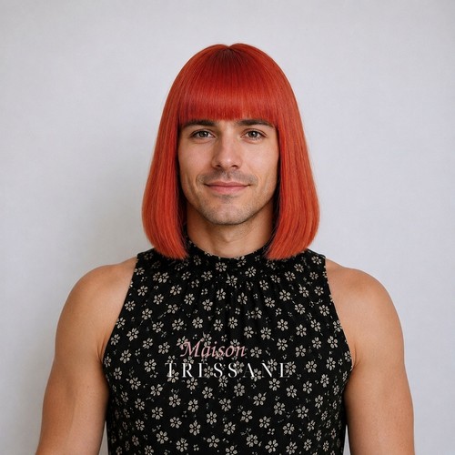 Perruque homme carré frange - homme,
