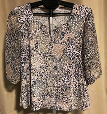 TUNIQUE TEE SHIRT FEMME  ARMAND THIERY Taille 42 / 44 touches rose bleu beige