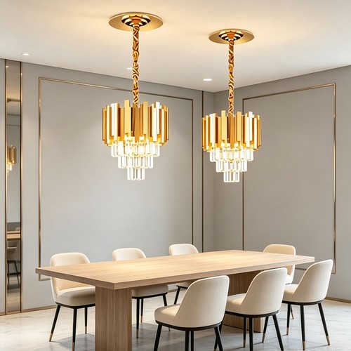 Rond lustre cristal - lustre, en