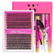 Kit d'extension de cils 280PCS Cils individuels 40D 50D Kit de cils avec coll...