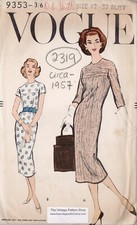 Patron De Couture Vintage Vogue Année 1957 B32” Robe (2319) VOGUE 9353