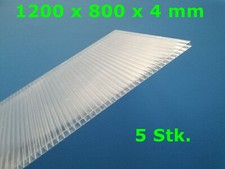5 Panneaux En Polycarbonate Incolore Pour Serre 1200 X 800 X 4 Mm