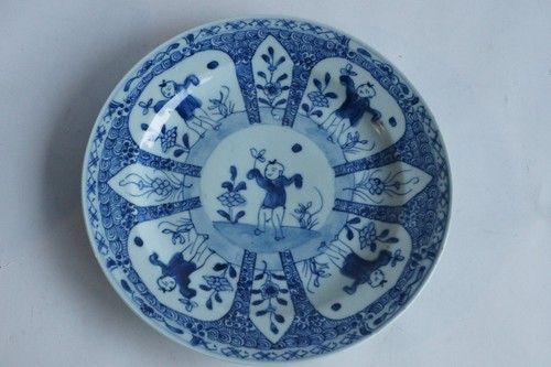 Assiette porcelaine bleu - , blanc