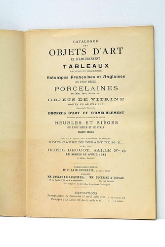 Catalogue des objets - , d'art