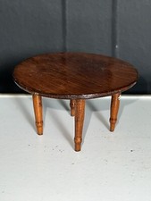 Table  miniature en bois ancienne pour poupée, Dirorama, Vitrine Miniature 1:12