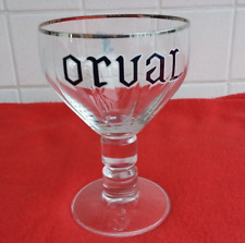 ancien verre à bière orval modèle 12 facettes et decor pied liseret argenté