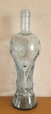 Bouteille en verre bleu / coupe du monde de football 1998 / ballon foot