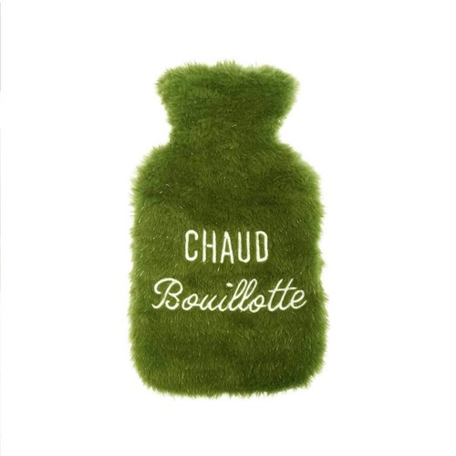 Bouillotte fourrure verte - bouillotte,