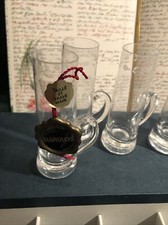 Six Verres Vintage En Cristal Taillé Et Gravé Main Manulor