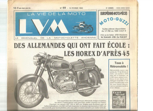 Vie moto n 89 horex - moto,