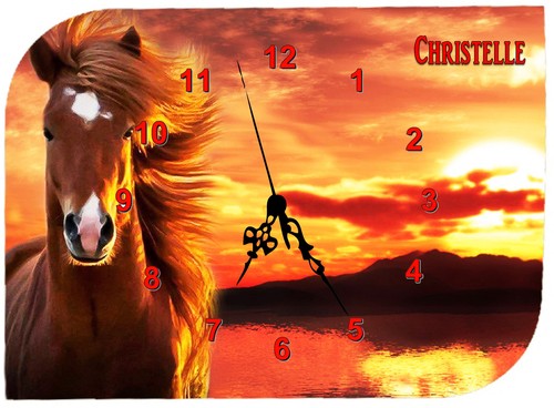 Horloge pendule murale cheval - horloge,