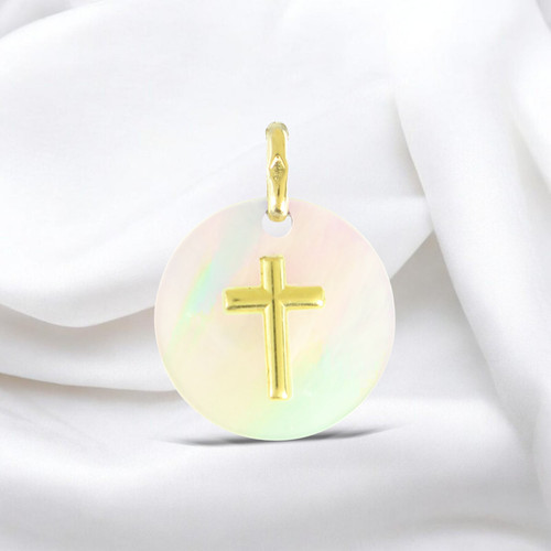 Médaille nacre croix en - en,