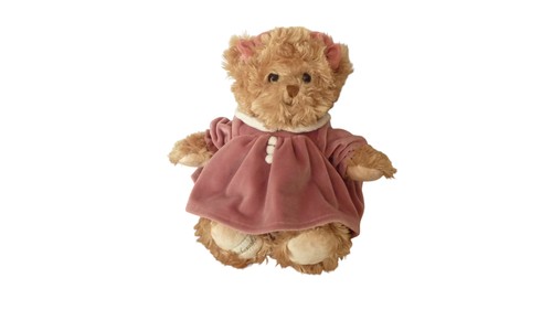 Peluche ours marron - rose,