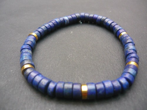 Bracelet perles lapis - de,