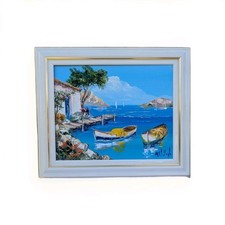 Tableau huile sur toile - , marine