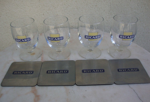 Lot verres 4 dessous - verres,