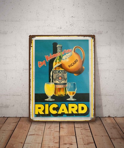 Plaque métal vintage ricard - plaque,