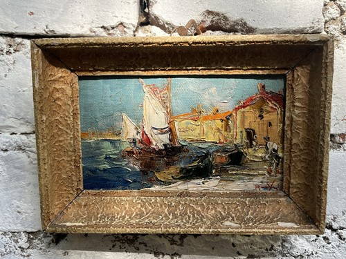 Huile sur toile ancienne - sur,