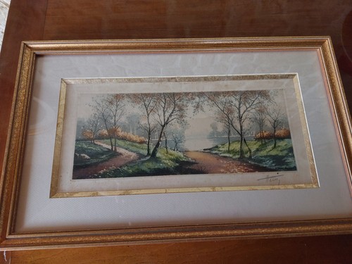 Cadre gravure paysage - gravure,