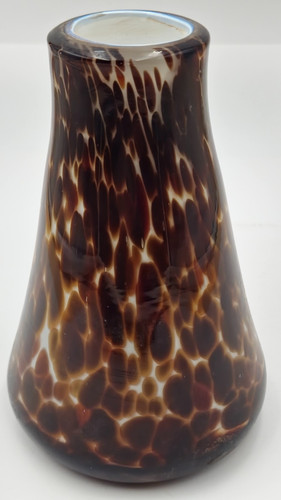 Vase verre moucheté blanc - vase,