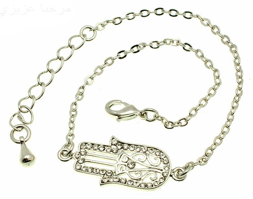 Bracelet argent hamsa œil - en,