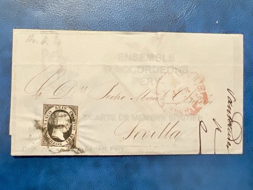 Espagne 1851 lettre avec - 1851, –