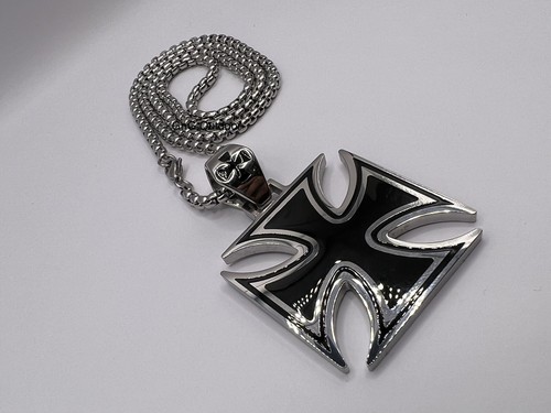 Croix fer argent pendentif - fer,