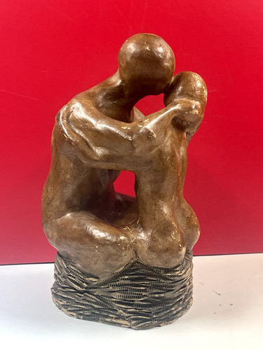 Sculpture argile baiser - sculpture, argile,