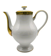 🍵 Verseuse Bernardaud Limoges 🇫🇷 Modèle Pouilly 💛 Porcelaine Blanche & Dorée