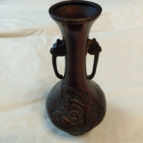 Vase bronze motif dragon - vase,, bronze,
