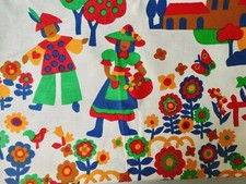tissu Romanex Boussac décor enfant "patapon" de Pascaline Villon, années 60