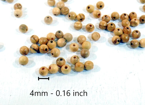 Perles bois d'olivier 4mm