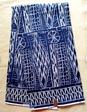 Tissu pagne wax africain, Ndop Bamiléké du Cameroun 6 yards, largeur 112cm.