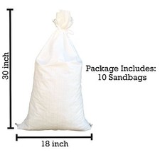 Sacs de Sable - 10 Blanc 45.7cm x 76.2cm - Sac Sacs Sac Poly Par Sandbaggy
