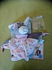 Doudou âne cheval gris blanc