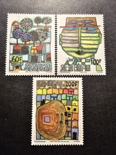 TIMBRE  SÉNÉGAL TABLEAUX FRIEDENSREICH HUNDERTWASSER N°524/526 NEUF ** LUXE MNH