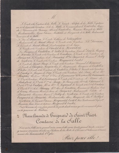 1891 faire part décès - 1891, mme