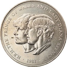 [#794932] Pièce de monnaie, Grande Bretagne, Elizabeth II, Mariage du Prince Charles et de la Dame 