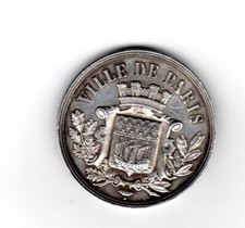 MEDAILLE Medal France Jeton VILLE DE PARIS CAISSE DES ECOLES 1875 Argent Silver
