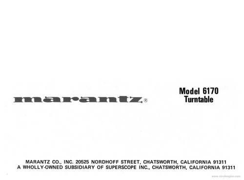 Marantz 6170 turntable owners - marantz,